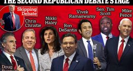 Everything you need to know about the second Republican debate in California - with Donald Trump skipping AGAIN to speak to auto strikers in Detroit