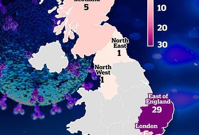 Infections of the Pirola strain have soared across the country, with the East of England seeing the largest number of cases due to a massive care home outbreak