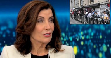 New York governor Kathy Hochul has warned that asylum seekers who arrive in New York City will not be housed in hotel rooms as they have been in the past, as she told them to 'go somewhere else.' On Thursday, the Democrat addressed the migrant crisis, which has seen more than 113,000 asylum seekers arrive in the city since last Spring. The city has a legal obligation to give shelter to those who make their way there, and mayor Eric Adams has desperately turned to a variety of city landmarks such as hotels, makeshift shelters and temporary housing as short-term solutions.