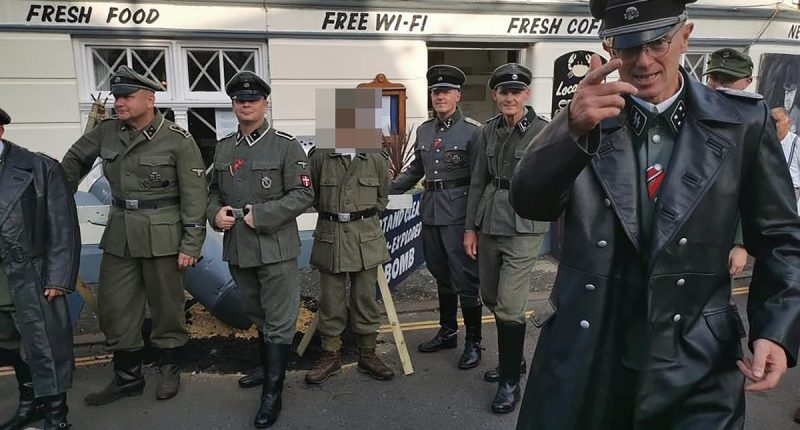 Group at centre of Nazi uniform row at 1940s festival insist they were NOT dressed as Germans but instead foreign troops who joined the SS to fight Stalin's Red Army