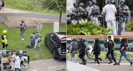 Gunman in combat clothing opens fire at Dutch hospital shooting at least one sparking panic before armed cops storm building and arrest suspect
