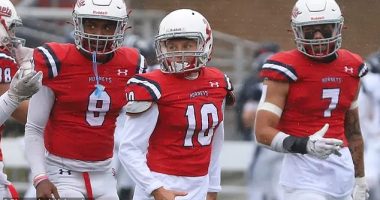 Haley Van Voorhis, a safety for D-II Shenandoah, is the first woman to play in  college football