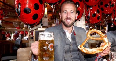 Harry Kane joined in Bayern Munich's traditional Oktoberfest celebrations on Sunday
