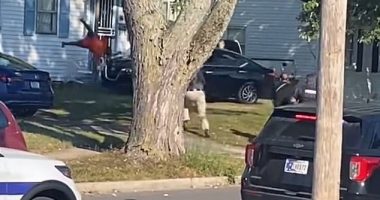 The man led cops on a high speed chase to his mother's house, where police said some form of argument ensued before he drove into his mom