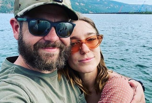 The happy couple: Announcing the happy news on Instagram on Thursday, reality star Osbourne - who was previously wed to Lisa Stelly from 2012-2019 - posed up with his new bride after the secret ceremony last week