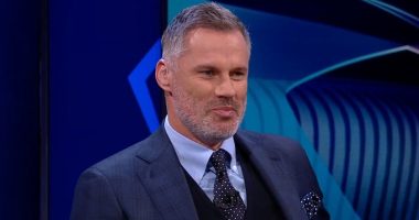 Jamie Carragher hilariously mocks Man United legend Peter Schmeichel AGAIN during CBS' Champions League coverage - as he ribs his old foe for suggesting he could serve as assistant coach to Thierry Henry for France U21s