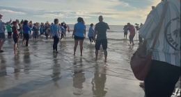 Locals gather on Tybee Island to send off loggerhead sea turtle, Ike