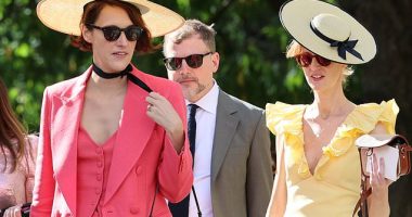 Lost the memo not to upstage the bride, Phoebe? Downton Abbey star Michelle Dockery marries Phoebe Waller-Bridge's brother in star-studded ceremony as the Fleabag creator watches on, beaming with happiness