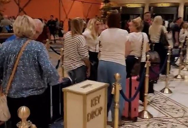 On Thursday, long lines for check-in were seen at the Bellagio