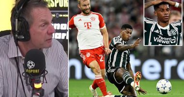 Marcus Rashford blasted for tracking back 'like he has a fridge on his back' by former England defender Stuart Pearce on talkSPORT during Man United's 4-3 defeat at Bayern Munich
