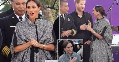 Meghan Markle nails autumn chic in a monochrome jacket as she attends star-studded fundraiser in California