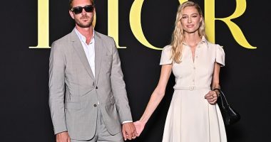 Pierre Casiraghi (pictured, left) and Beatrice Borromeo (pictured, right) have been snapped attending the the Christian Dior Womenswear show at Paris Fashion Week