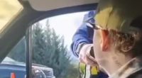 A police officer has been left red-faced after she breath-tested the passenger and not the driver at a drink-driving checkpoint (pictured)
