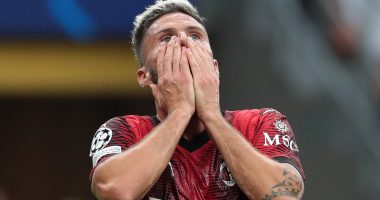 Olivier Giroud bemoans AC Milan's luck in front of goal, after the Serie A giants failed to convert any of their 25 SHOTS in goalless draw with Newcastle