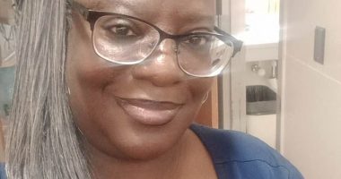 Juanita Gray, 57, who was sent flying into the air when her son rammed his car into her during a high-speed police pursuit has been pictured