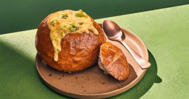 Broccoli Cheddar Soup in a Bread Bowl panera