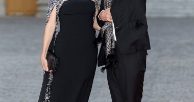 Couple: Sir Mick Jagger was joined by girlfriend Melanie Hamrick at the Palace of Versailles in Paris, ahead of the State Dinner held in honor of King Charles III and Queen Camilla on Wednesday