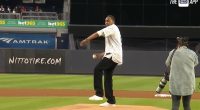 ESPN analyst Stephen A. Smith threw the first pitch at Yankee Stadium on Thursday night