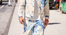Travis Kelce's outfit was mocked for making him look like a painter as he arrived for the Chiefs NFL game against the Bears on Sunday