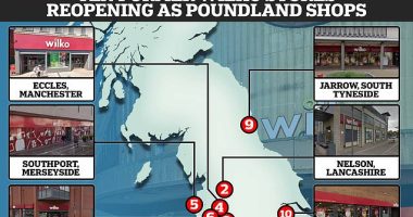 Ten former Wilko stores will reopen as Poundland shops within days following collapse of high street chain: See if your local is on the list