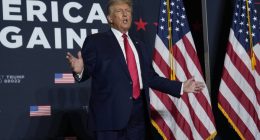 Trump campaigns in South Carolina after a weekend spent issuing threats and leveling treason claims