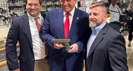 Donald Trump bought a glock gun with his face on it during a trip to South Carolina