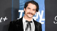 Tyler Posey at the premiere of "Teen Wolf: The Movie" held at Harmony Gold Theatre on January 18, 2023 in Los Angeles, California.