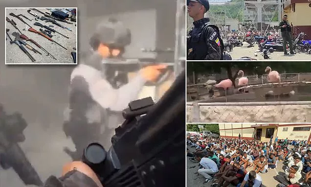 Venezuela's Tocoron prison raided: Moment 11,000 cops storm notorious jail to find a ZOO, casino, nightclub, pool and supermarket after the Tren de Aragua criminal gang was allowed to roam free for years