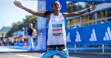 Women’s marathon world record shattered by Ethiopian Tigst Assefa