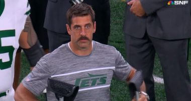 Aaron Rodgers Reappears At MetLife Stadium For Jets-Chiefs Game After Torn Achilles & Hopes To Play Again This Season