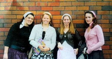 Lindy Jacomb (right) as a teenager in the Brethren where, aged 16, she began secretly reading an old Bible and it dawned on her that all the oppressive rules meant it was 'a sham'