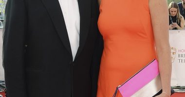 Hugh Bonneville's (left) wife Lulu (right) broke down in tears as she told friends that he had abruptly ended their 25-year-long marriage in July