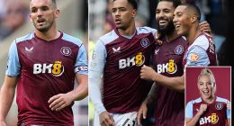 John McGinn jokes Aston Villa's controversial Castore shirts are 'still heavy' after hammering Brighton 6-1... amid 'wet-look' kit concerns ahead of women's game tomorrow