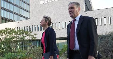 Keir Starmer rolled the dice on the key election battleground of immigration as he visited The Hague (pictured with shadow home secretary Yvette Cooper) - and the HQ of Europol, which the UK left due to Brexit