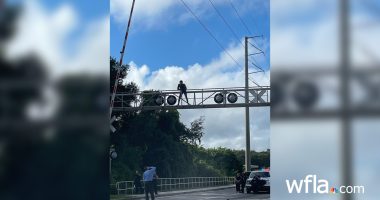 Man climbs 30-foot railroad crossing, closes road for nearly 10 hours in Polk County: deputies