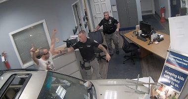 Man deliberately drives into a home and crashes into a police station in New Jersey, police say