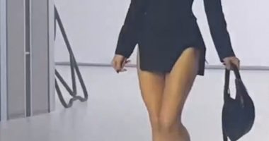 Paris Hilton is mercilessly mocked by fans for her 'chicken' runway walk at the Mugler show during Paris Fashion Week: 'That's me wearing my heels once a year!'