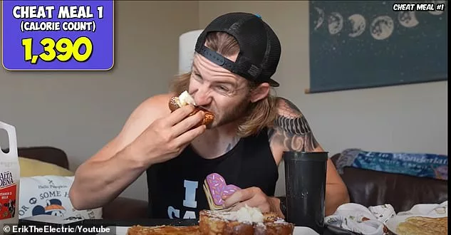 Youtuber ErikTheElectric tried to survive eating the typical diet of a NFL player for 24 hours