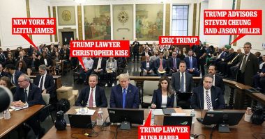 Trump's lawyers says his net worth is MORE than the 'inflated' $2.2 BILLION - and Mar-a-Lago should be valued at $1 BILLION in fiery opening statement that drew LAUGHS inside Manhattan court