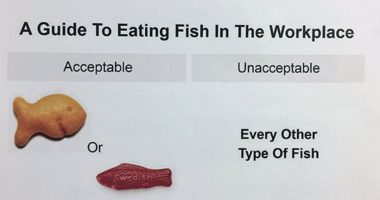 Work hard, play hard! Savvy employees who know humour is the best way to solve an office dispute