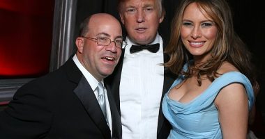 In the spotlight: Jeff Zucker with Donald and Melania Trump at a party