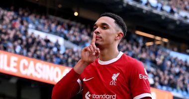 JOE BERNSTEIN: It's no wonder Trent Alexander-Arnold 'shushed' Man City fans after his equaliser at the Etihad... the Liverpool star has silenced his critics once again as he continues to enjoy a superb spell in midfield