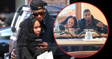 Jonathan Majors Cuddles Girlfriend Meagan Good in NYC Day Before Trial