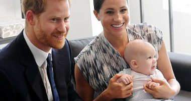 Meghan and Harry pictured with Archie during a tour of South Africa in September 2019