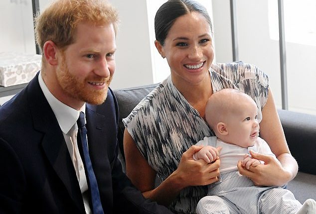 Meghan and Harry pictured with Archie during a tour of South Africa in September 2019