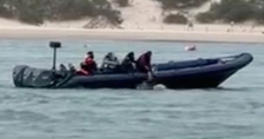 Footage showed the migrants being forced into the choppy water by the gang on board a high-powered semi-rigid Zodiac