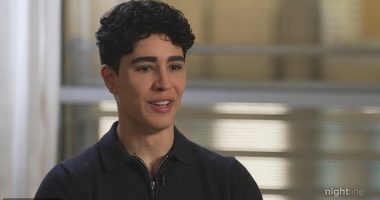 Omid Scobie pictured appearing on ABC Nightline to promote his new book ahead of its release