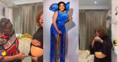 Toyin Abraham Shows Off Fast Growing Baby Bump as Teni Sings Hit Song ‘Malaika’ For Her
