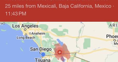 The quake hit just before midnight impacting huge swathes of Southern California and Mexico