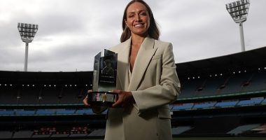 Kyah Simon, who missed the cut for the squad to play Canada, accepted the award on behalf of the Matildas
